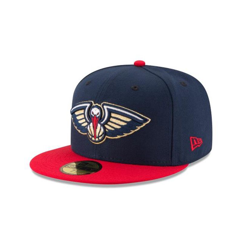 NBA New Orleans Pelicans 2tone 59Fifty Fitted (HFW4490) - Blue New Era Caps